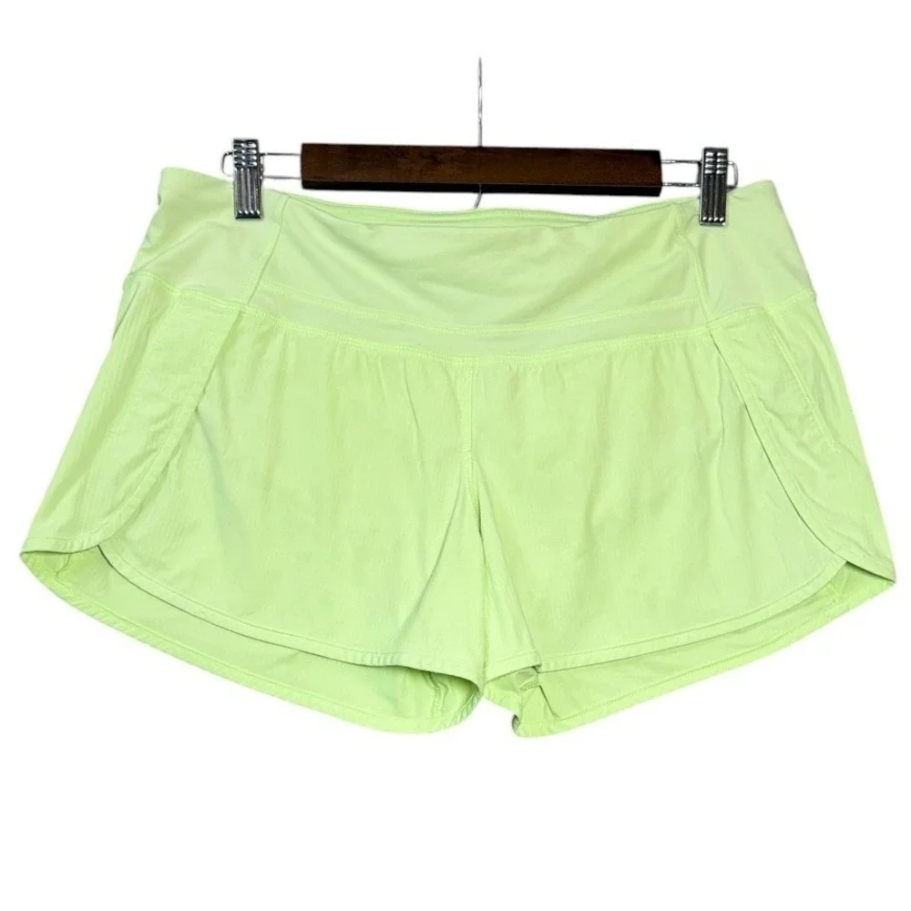 Lululemon Hotty Hot Shorts II Lined 8 Neon Green Yellow 2.5